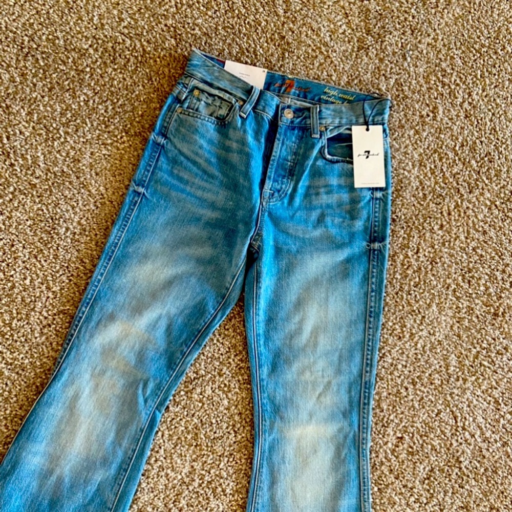 7 For All Mankind Blue Boot Cut Jeans